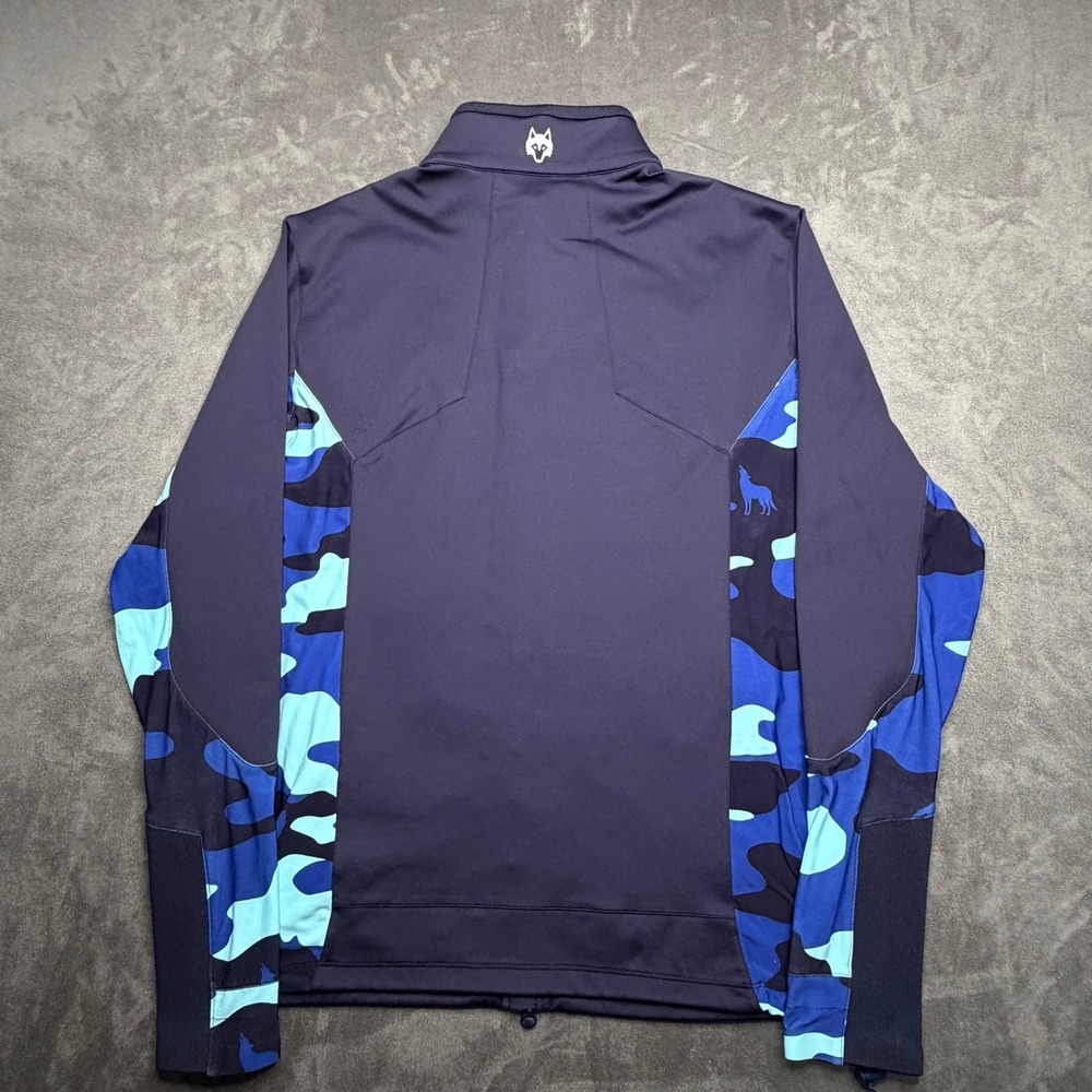 Greyson Golf Sequoia Full Zip Jacket Mens Medium Navy Blue Camo Stretch Athletic - Picture 3 of 9